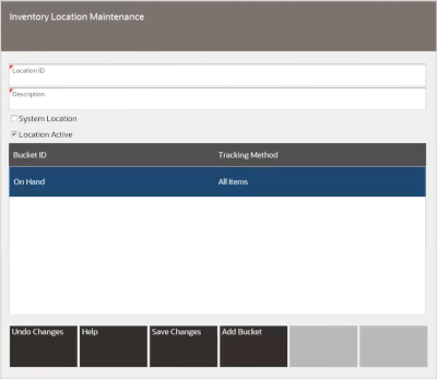 Defining a New Inventory Location