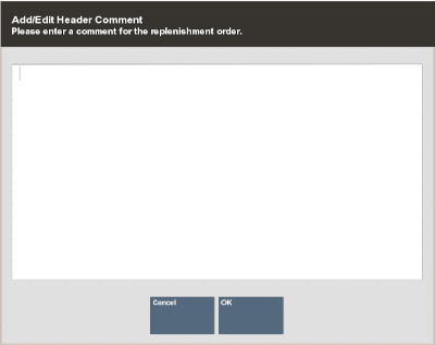 Header Comment Entry/Edit