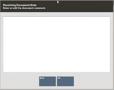 Receiving Document Note Form