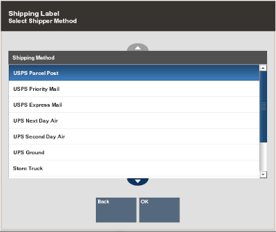 Select Shipper Method