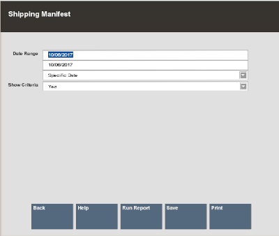 Shipping Manifest Report Form
