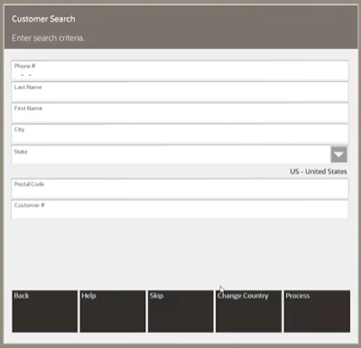 Customer Search Form Customer Search Form