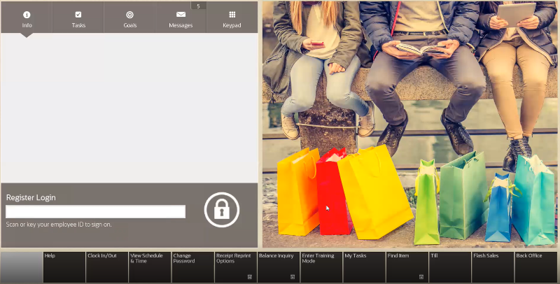 Login Screen - Receipt Reprint Options Menu Button Login Screen - Receipt Reprint Options Menu Button