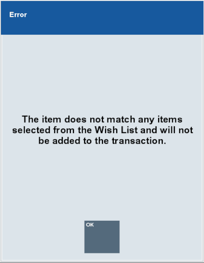 Purchase Items Wrong Item Scanned