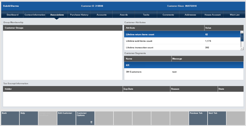 Associations Tab