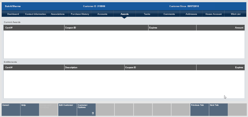 Awards Tab