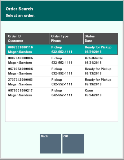 List of Orders