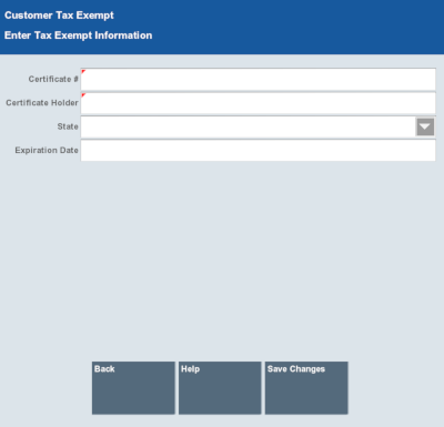 Data Entry Form (Tax Exempt Form) Data Entry Form (Tax Exempt Form)