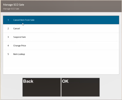 Manage SCO Menu During Sale Manage SCO Menu During Sale