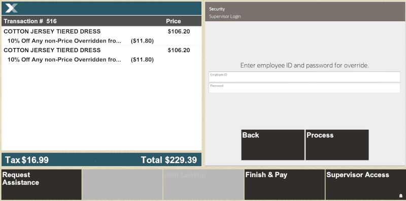 Supervisor Login During Transaction Supervisor Login During Transaction