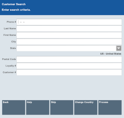 Search Form (Customer Search) Search Form (Customer Search)