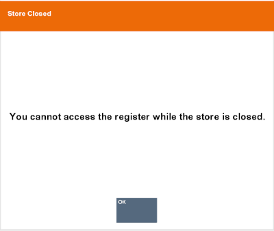Store Closed Message Store Closed Message