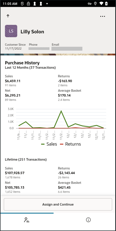 Customer Dashboard Handheld — Purchase History Customer Dashboard Handheld — Purchase History