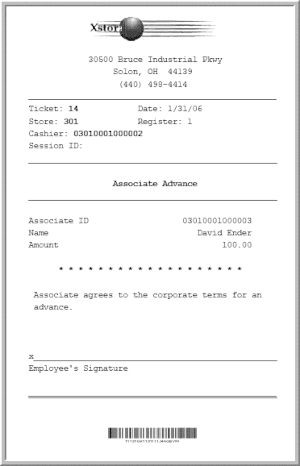 Associate Advance Receipt Example Associate Advance Receipt Example