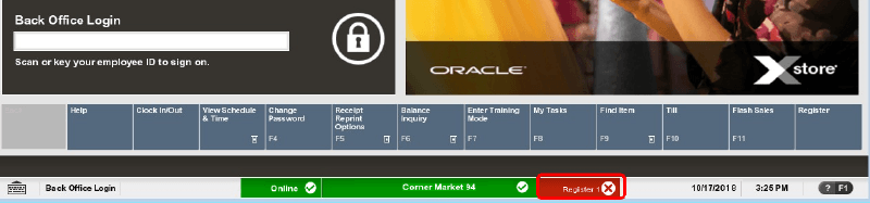Status Bar Register Closed touch marked Status Bar Register Closed touch marked