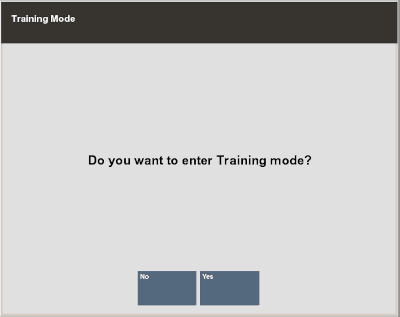 Confirm Training Mode Prompt Confirm Training Mode Prompt