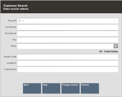 Customer Search Form Customer Search Form