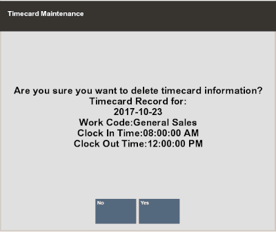 Delete Timecard Confirmation Prompt Delete Timecard Confirmation Prompt