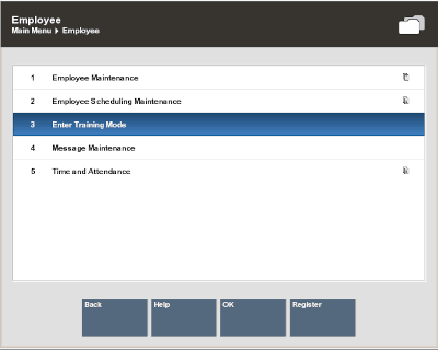 Enter Training Mode Option Enter Training Mode Option