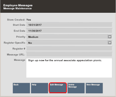 Employee Messages Menu Option Employee Messages Menu Option