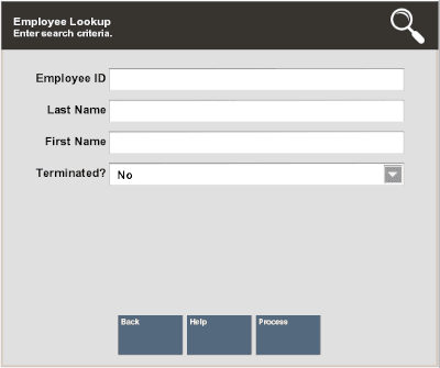 Employee Lookup Form Employee Lookup Form