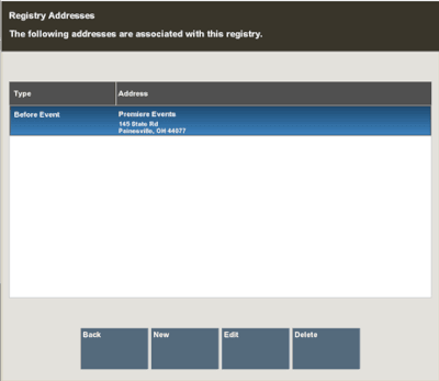 Gift Registry Address List Gift Registry Address List