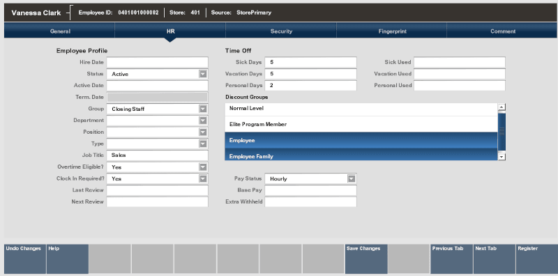 Human Resources Tab Human Resources Tab