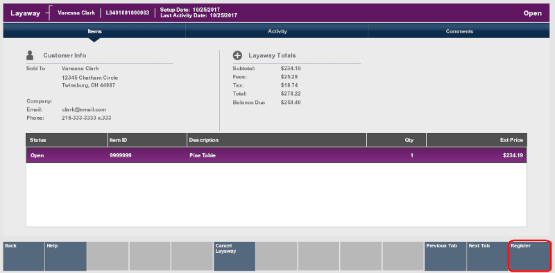 Register Option Register Option