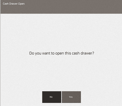 Cash Drawer Open Prompt Cash Drawer Open Prompt