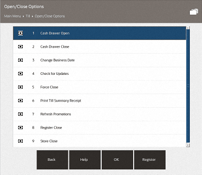 Open Close Options Menu