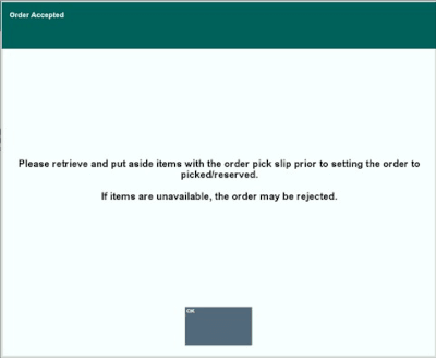 Order Accept Prompt Order Accept Prompt