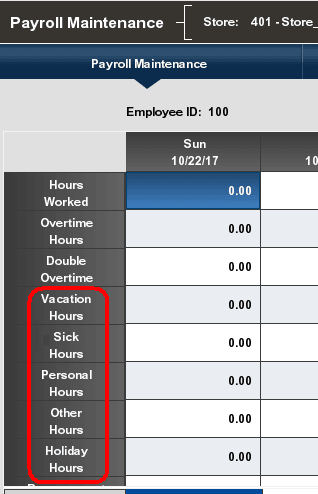 Payroll Maintenance - Edit Non Working Hours Payroll Maintenance - Edit Non Working Hours