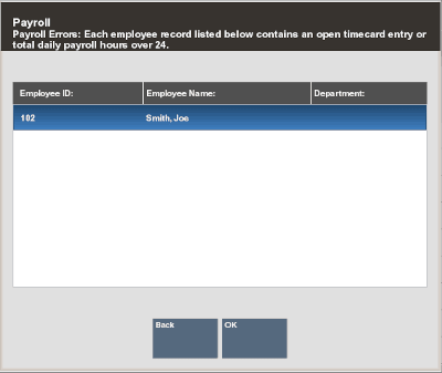 Payroll Errors at Posting Payroll Errors at Posting