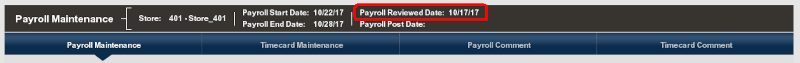 Payroll Reviewed Timestamp Payroll Reviewed Timestamp