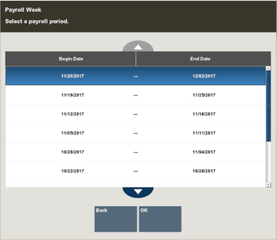 Payroll Week List Payroll Week List