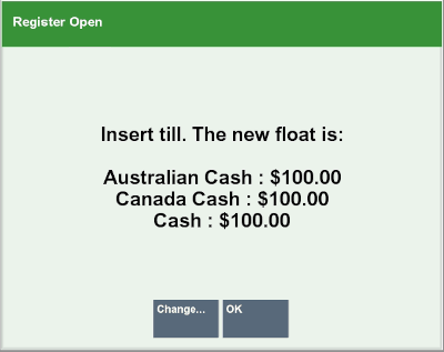 Pre-defined Float Amount Pre-defined Float Amount
