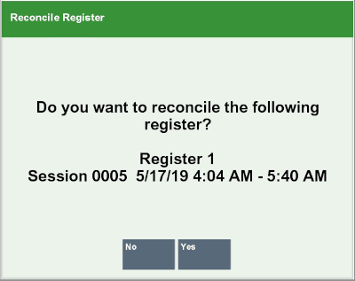 Reconcile Register Reconcile Register
