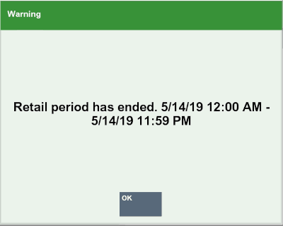 Retail Period Ended Prompt Retail Period Ended Prompt