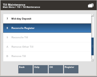 Till Maintenance Options Till Maintenance Options
