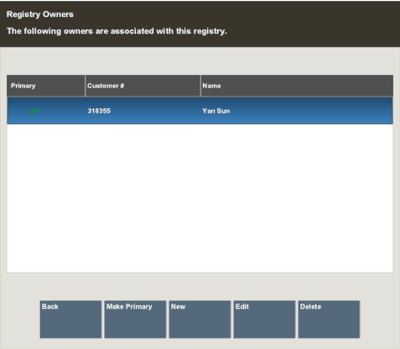 Registry Owners List Registry Owners List