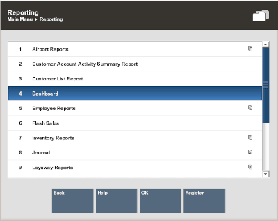 Reporting Menu Reporting Menu