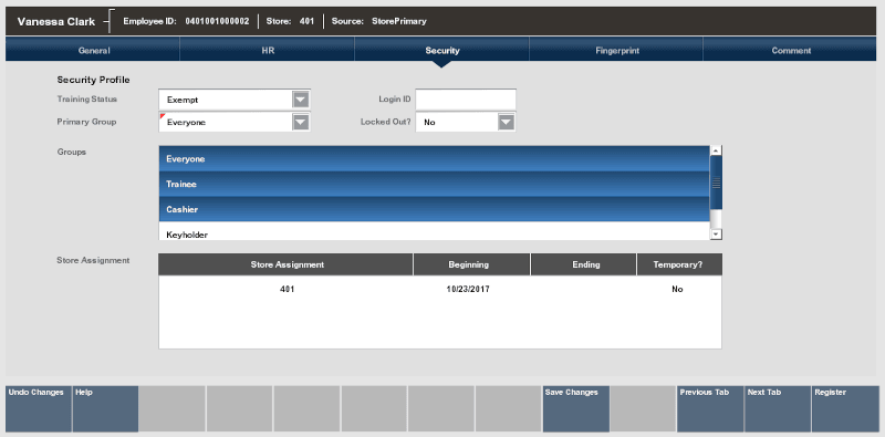 Security Tab Security Tab