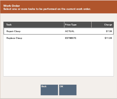 Work Order Task List