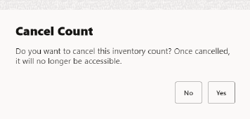 Confirm Cancel Count Confirm Cancel Count