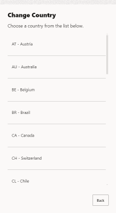 Change Country List