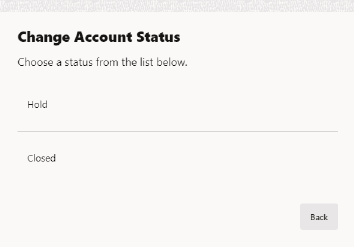 Change Account Status Window