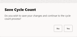 Continue Count Process Prompt Continue Count Process Prompt