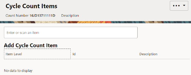 Cycle Count Setup Screent Cycle Count Setup Screent
