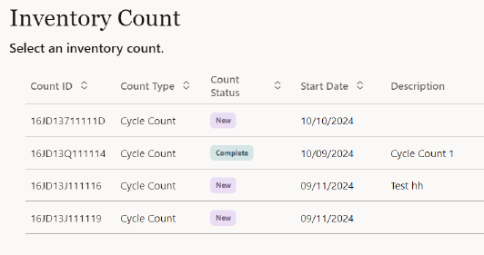 Cycle Count Cycle Count