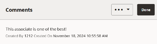 Associate Dashboard - Comments